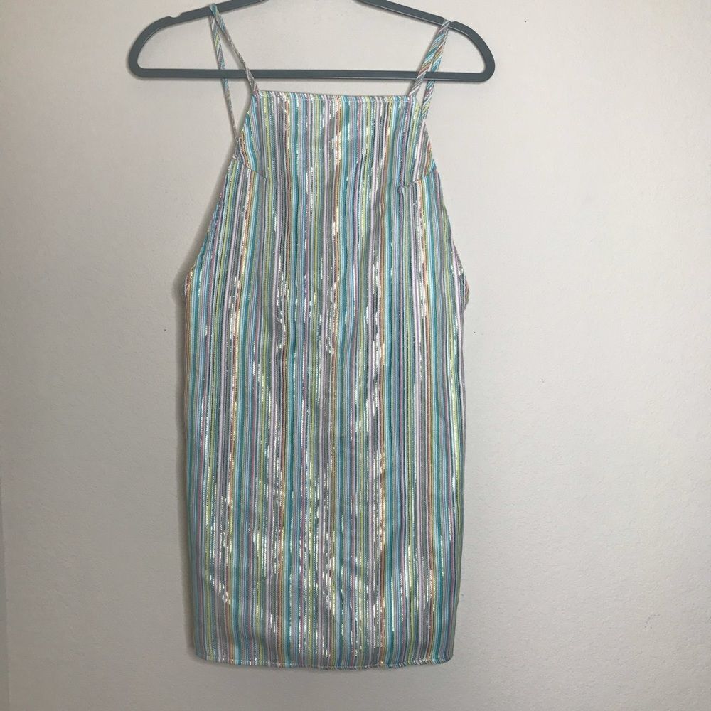 NWT rainbow shine mini dress